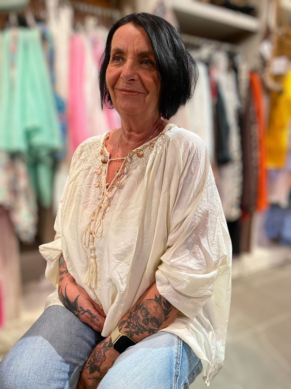 Qnuz Bohem Bluse Ecru