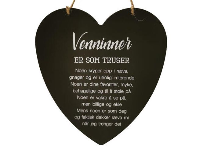 Hovedbilde Skilt hjerte stort Venninner…sort