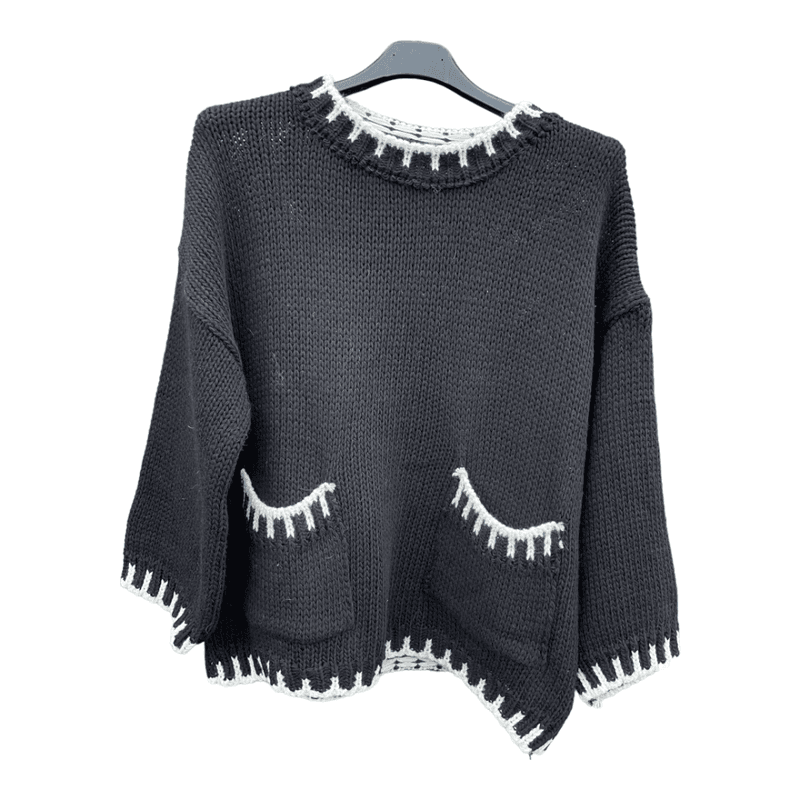 Carla Giannini Pocket Stitch Sweater Black