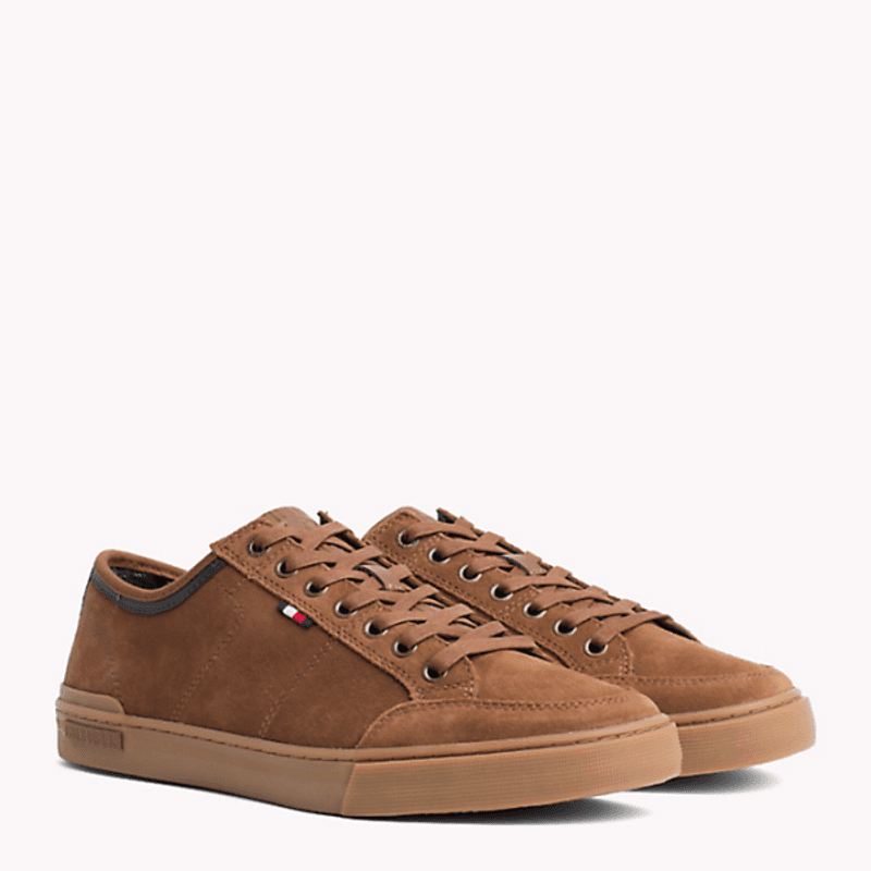Tommy Hilfiger Core Suede Lace Up Cognac