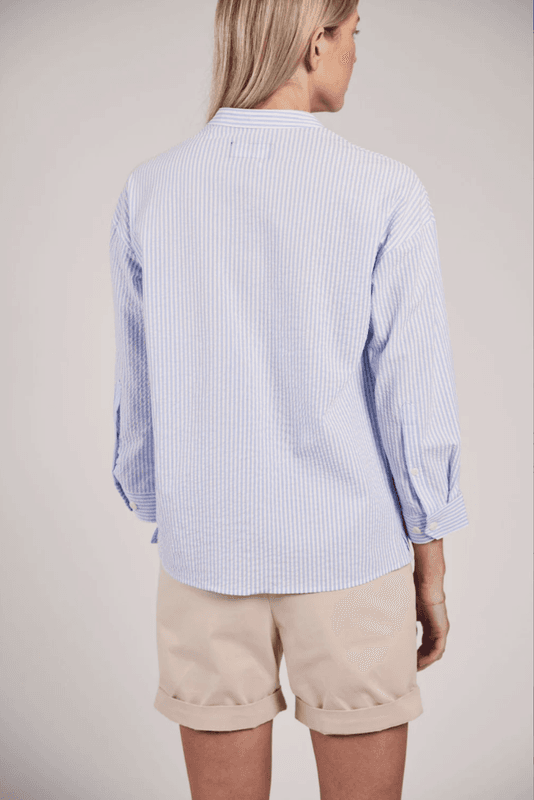 Sebago Seersucker Blouse Blue/white