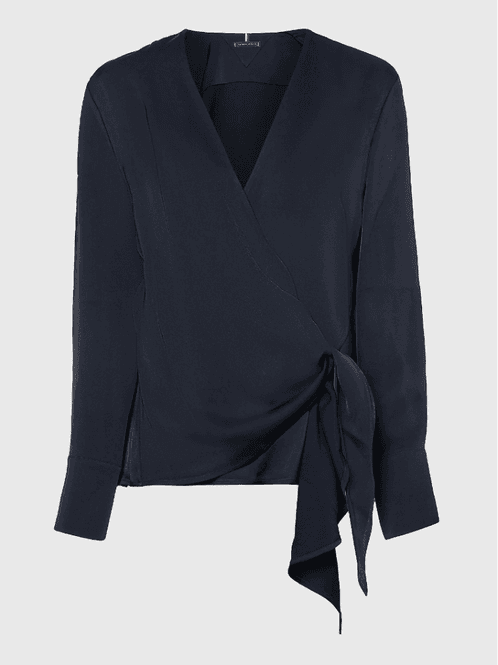 Hovedbilde Tommy Hilfiger Vis Crepe Solid Wrap Blouse