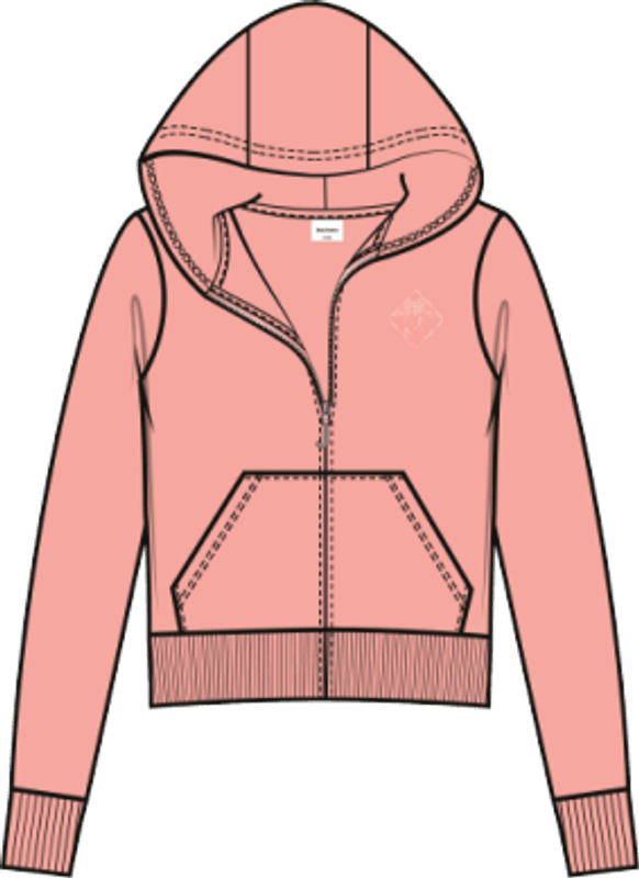 Juicy Couture Tonal Zip Through Hoodie Peach Amber