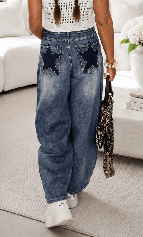 Love Forever Star Barrel Jeans